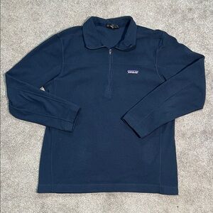 Patagonia Fleece Quarter Zip Pullover Lightweight Navy Blue Medium